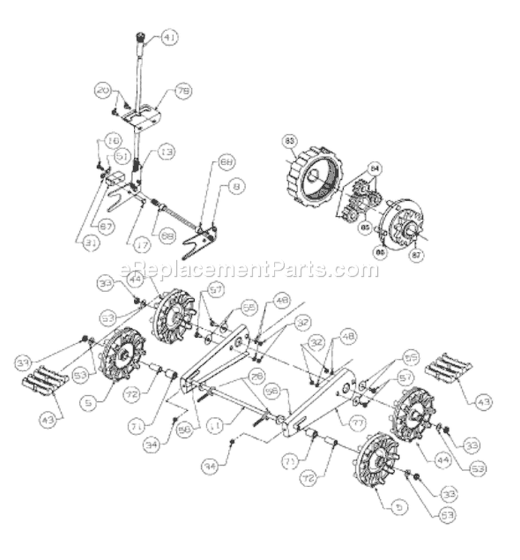 Page C Diagram and Parts List for 31AE753F401 1998 Yard Man Snow Blower
